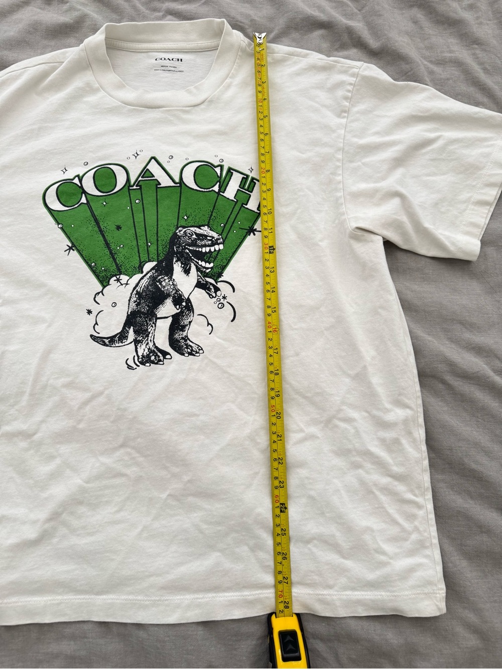 Coach Boutique Rexy Dinosaur Men’s Short Sleeve Relaxed Fit Tee in Vintage White - Picture 7 of 8